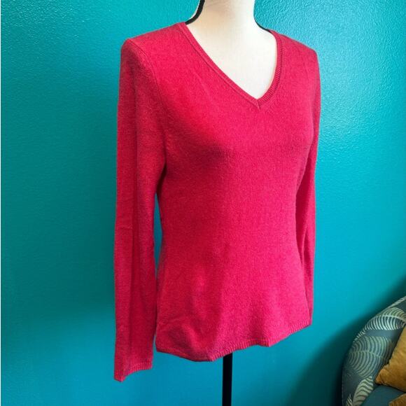 Adrienne Vittadini 2-Ply 100% Cashmere V-Neck Sweater Women's Medium - Picture 2 of 9